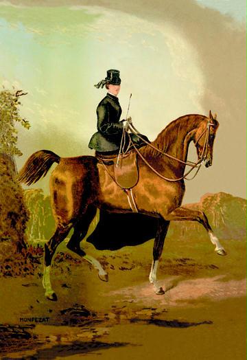 A Ladies Horse 12x18 Giclee On Canvas