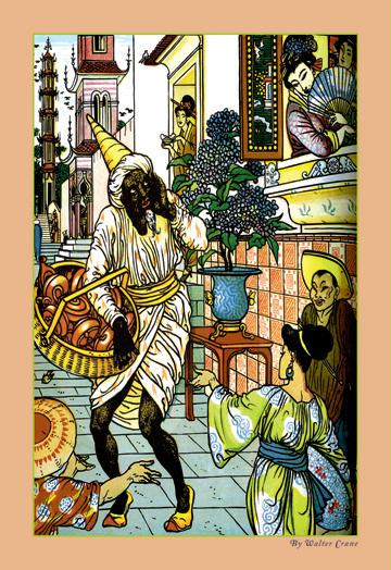 Aladdin and the Magic Lamp Illustration 12x18 Giclee On Canvas