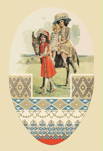 Girls Going for a Ride 12x18 Giclee On Canvas
