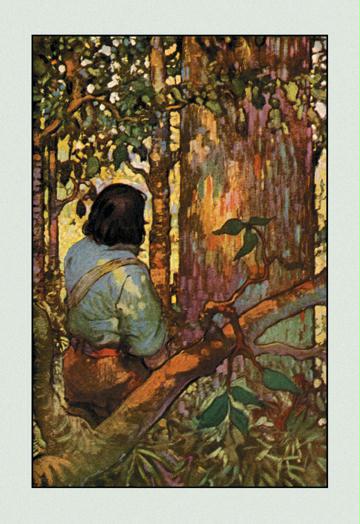 Robinson Crusoe: I Jumped Up and Went Out Through My Little Grove 12x18 Giclee On Canvas