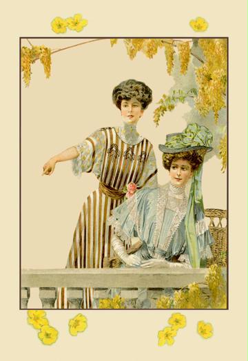 Ladies on the Balcony 12x18 Giclee On Canvas
