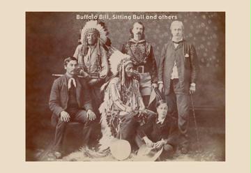 Buffalo Bill Sitting Bull and Others 12x18 Giclee On Canvas