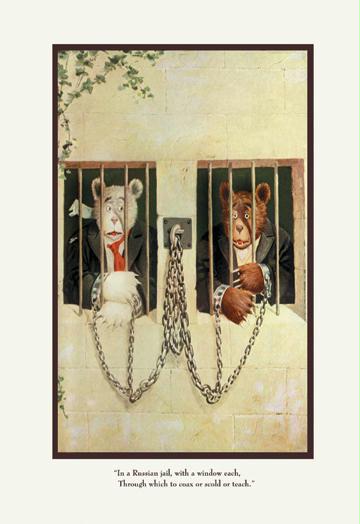 Teddy Roosevelt's Bears: Teddy B and Teddy G in a Russian Jail 12x18 Giclee On Canvas