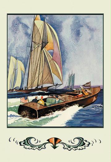 Cruisers and Sailboats - Dodge Boats - 12x18 Giclee On Canvas