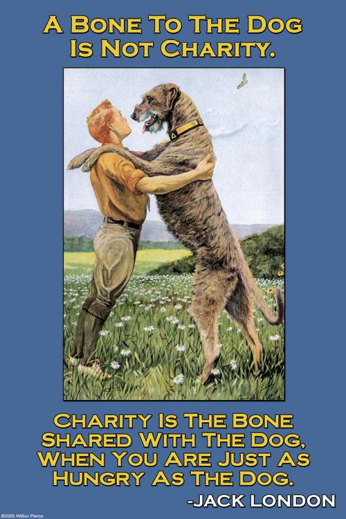 Charity: A Bone to the Dog 12x18 Giclee On Canvas