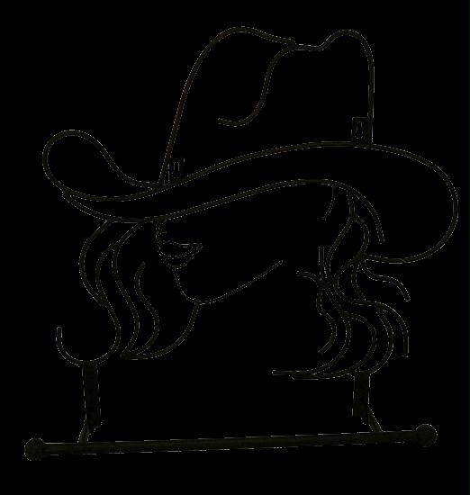 Large Cowgirl Iron Towel Rack