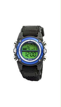 Armitron 408105BLU Men and apos;s Silver-Tone and Blue Chronograph Digital Sport Watch