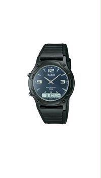 Aw49he-2av Mens Blue Casual Classic Black Resin Band Watch With A Resin Band - Watch