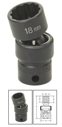 Gry-1110um 0.38 In. 12 Point Standard Universal Impact Swivel Socket 10 Mm.