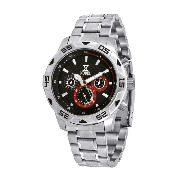 Nobelwatchco Ez 623 Gb Black-red Multi Function Watch