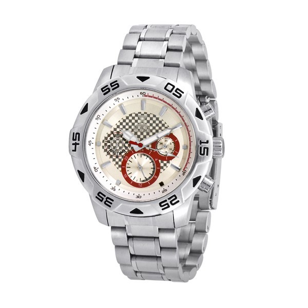 Nobelwatchco Ez 623 Gw Silver-red Multi Function Watch