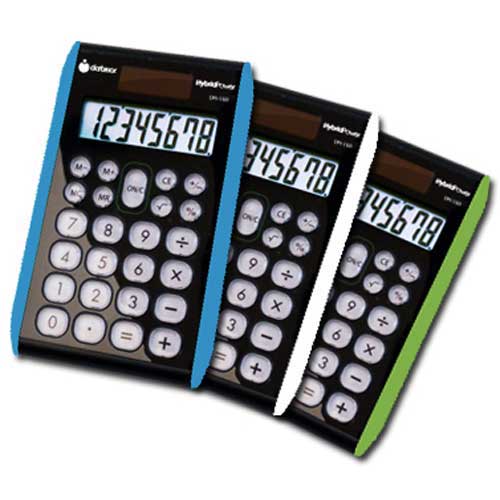 Dh-100x3 3 Pieces - 8 Digit Hybrid Slim Line Handheld Calculator