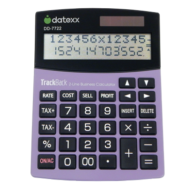 Dd-7722 2-line 12-digit Desktop Calculator With 1000-entry Backtrack, Tax And Profit Calculations