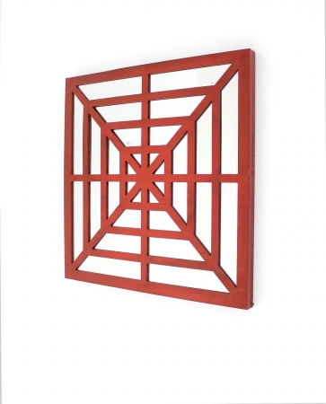 Square Mirror Wall Decor - Red