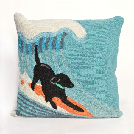 Trans-ocean Imports 7fp8s147304 Frontporch Surfing Dogs Ocean 18 In. Square Pillow