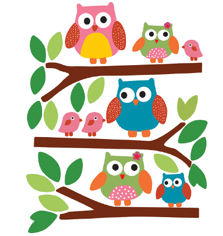 12478 Owls Big Wall Sticker