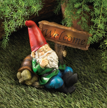 10015673 Light-up Welcome Garden Gnome