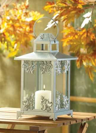 39891 Frosted Vines Candle Lantern