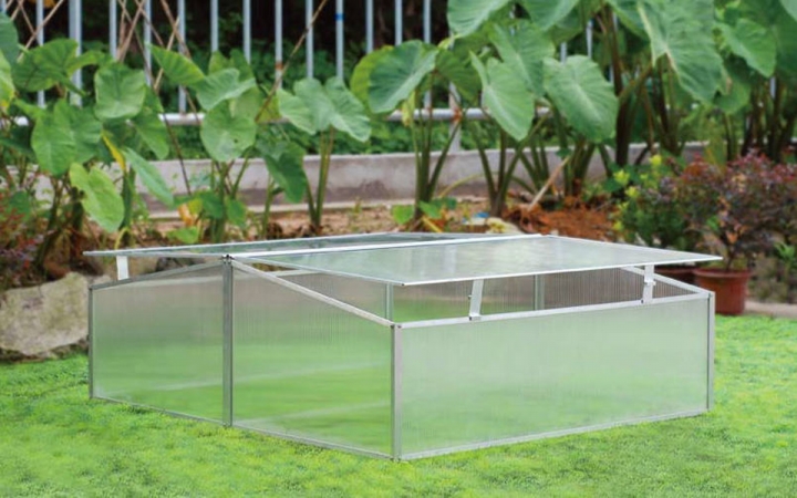 Double-wide Folding Aluminum Cold Frame Greenhouse