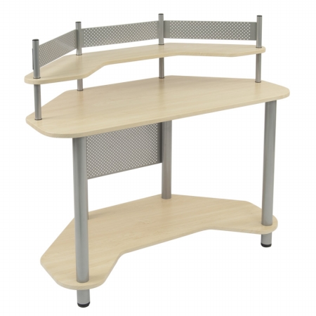 Studiodesigns 55124 Study Corner Desk - Silver & Maple