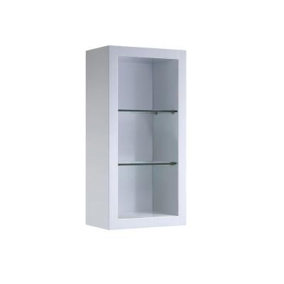Fst8130wh White Bathroom Linen Side Cabinet With 2 Glass Shelves