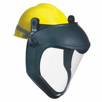 Bionic Face Shield With Hard Hat Adapter, Black With Clear Lens, Polycarbonate