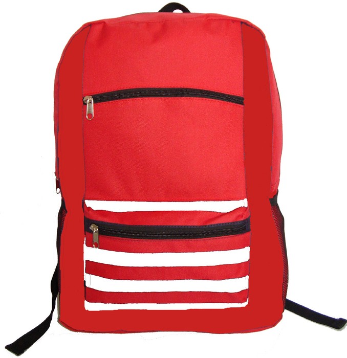 Lm202 Red 600d Poly Backpack, 18 X 13 X 5.5 In.