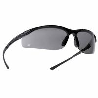 Contour Series Safety Glasses, Smoke Polycarb Anti-scratch Anti-fog Lenses, Blk