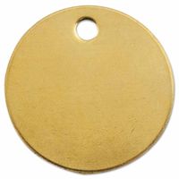 1 In. Dia X 0.19 In. Hole Round Brass Blank Tag