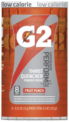 308-13168 G2 Powder Packets, Fruit Punch, Makes 20 Oz.