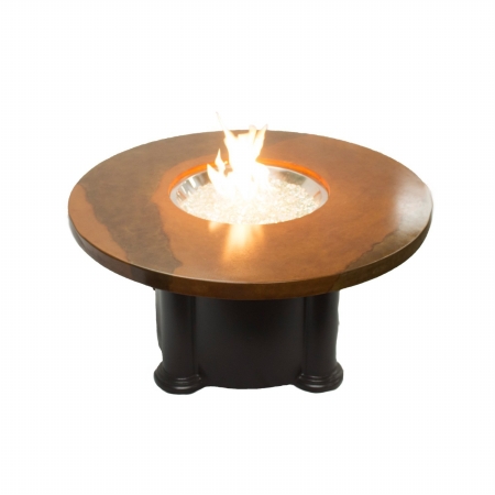 Outdoorgreatroom Ac-48-k Colonial Chat Fire Pit Table - Round Acid Wash Top     
