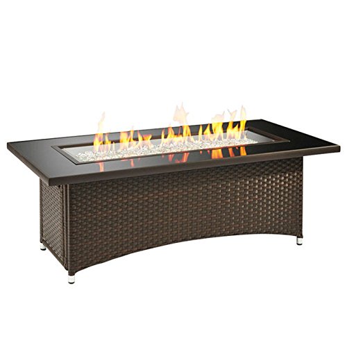 Outdoorgreatroom Mg-1242-blsm-k Montego Crystal Fire Pit Coffee Table