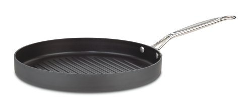 Chefs Classic Non - Stick Hard Anodized Round Grill Pan - 12 In.