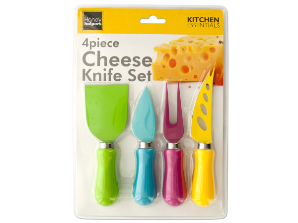 Od483-8 Easy Grip Multi-colored Cheese Knife Set, 4-piece