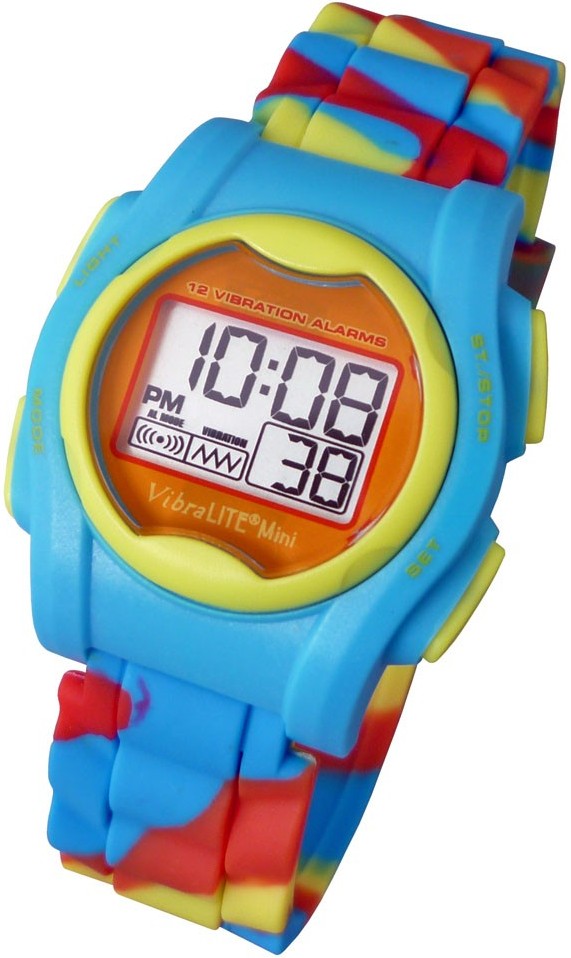 Harriscommunications Gad-vmsmcglobal Vibra Lite Mini Vibrating Watch With Multicolor Silicone Band