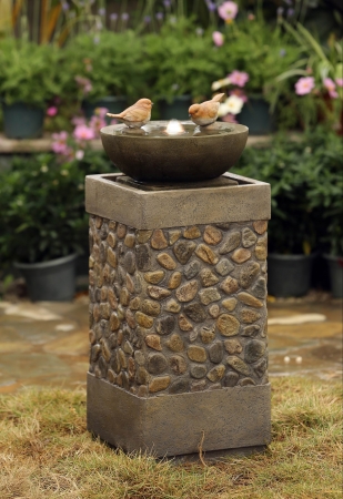 Inc Two Layers And Birds Fountain With Led Light