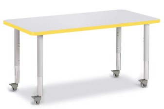 6403jcm007 Rectangle Activity Table, Yellow & Gray - 24 X 48 In.