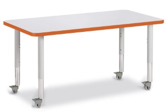 6403jcm114 Rectangle Activity Table, Orange & Gray - 24 X 48 In.