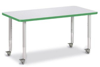 6403jcm119 Rectangle Activity Table, Green & Gray - 24 X 48 In.