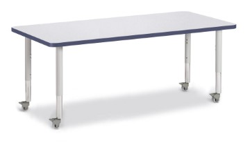 6413jcm112 Rectangle Activity Table, Gray & Navy - 30 X 72 In.