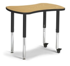 6310jcs210 Collaborative Bowtie Table, Oak And Black - 24 X 35 In.