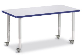 6403jcm003 Rectangle Activity Table, Gray And Blue - 24 X 48 In.