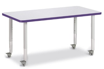 6403jcm004 Rectangle Activity Table, Gray And Purple - 24 X 48 In.