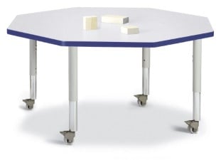 6428jcm003 Octagon Activity Table, Gray And Blue - 48 X 48 In.