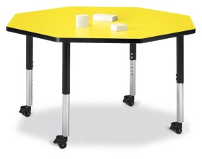 6428jcm187 Octagon Activity Table, Yellow And Black - 48 X 48 In.