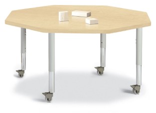 6428jcm251 Octagon Activity Table, Maple And Gray - 48 X 48 In.