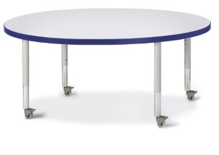 6433jcm003 Round Activity Table, Gray And Blue - 48 In.