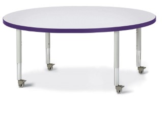 6433jcm004 Round Activity Table, Gray And Purple - 48 In.