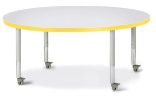 6433jcm007 Round Activity Table, Gray And Yellow - 48 In.