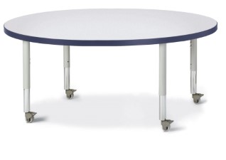 6433jcm112 Round Activity Table, Gray And Navy - 48 In.